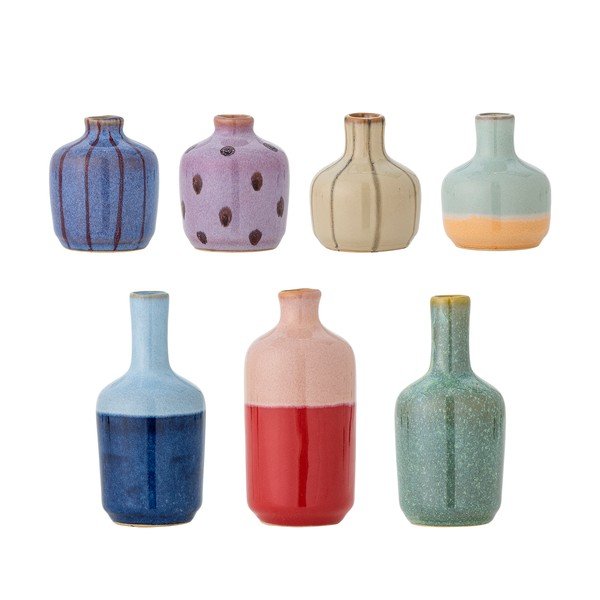 Akmensmasas ar rokām apgleznotas vāzes (7 gab.) (augstums 14 cm) Maien – Bloomingville