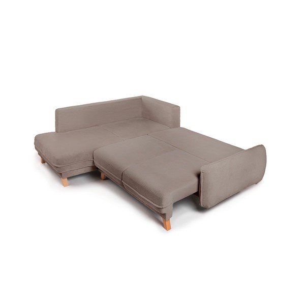 Pelēkbrūns velveta salokāms/ar uzglabāšanas vietu stūra dīvāns (ar labo stūri/L veida) Tori – Bonami Selection-image-3