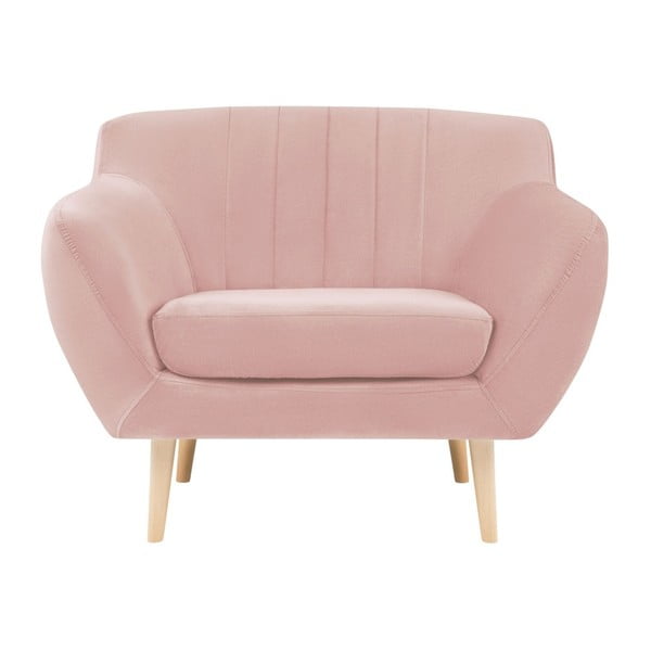 Gaiši rozā samta atpūtas krēsls Mazzini Sofas Sardaigne