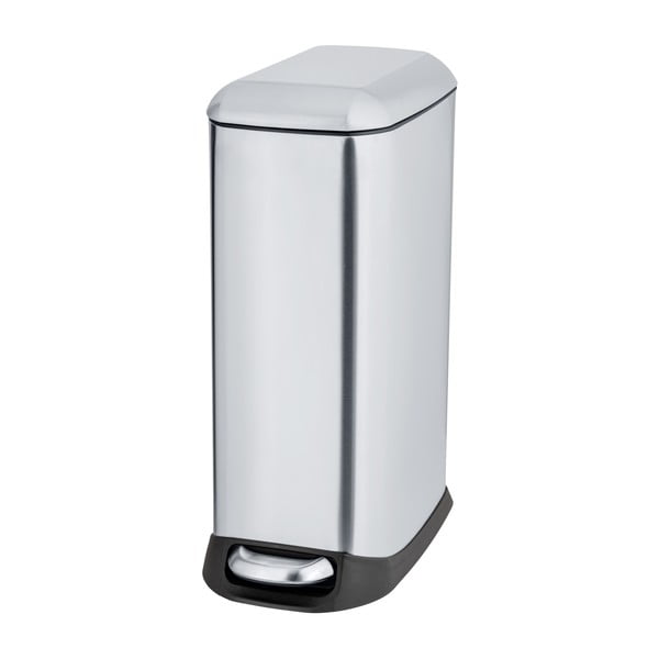 Sudraba krāsas nerūsējošā tērauda atkritumu tvertne ar pedāli 20 l Design – Wenko