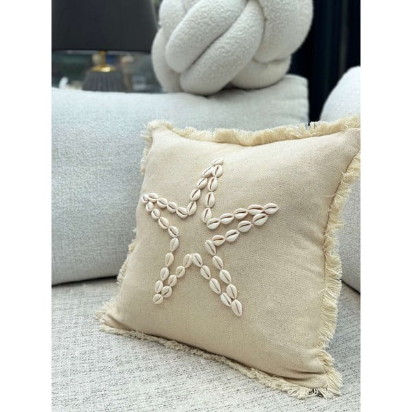 Kokvilnas spilvendrāna 43x43 cm Seashells – Mioli Decor-image-1