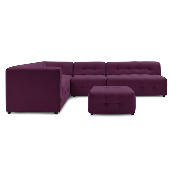 Tumši violets stūra dīvāns (kreisais stūris) Kleber – Bobochic Paris