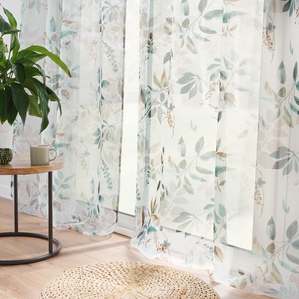 Balts/zaļš dienas aizkars 140x240 cm Dilaris – douceur d'intérieur-image-1