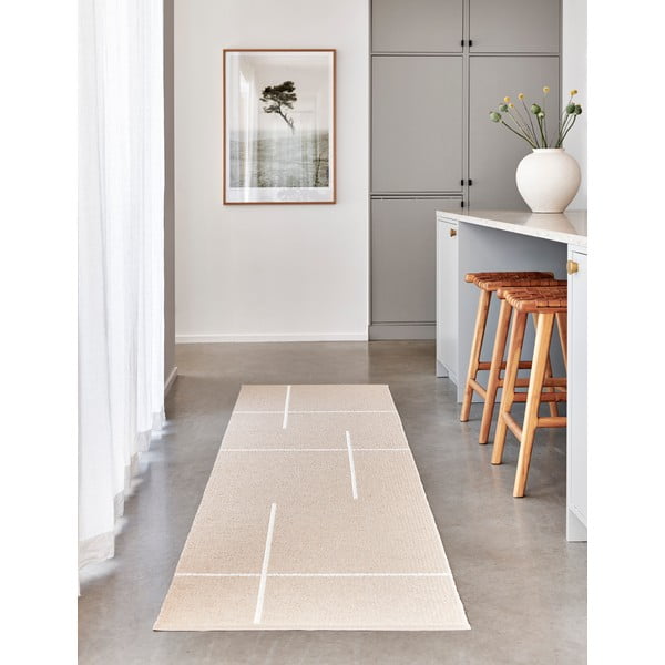 Bēšs iekštelpu un āra celiņa paklājs 70x180 cm Fred Beige – Pappelina-image-1