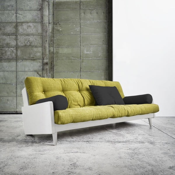 Dīvāns gulta Karup India White/Avocado Green/Dark Grey