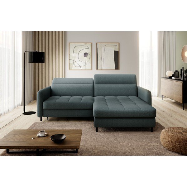 Dūmakaini zaļš samta salokāms/ar uzglabāšanas vietu stūra dīvāns (ar labo stūri/ar zvilni) Gomsi – ELTAP-image-3