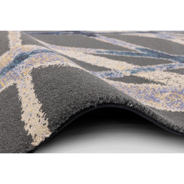 Tumši zils vilnas paklājs 133x180 cm Sticks – Agnella-image-2