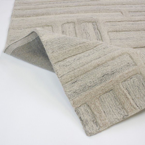 Pelēkbēšs ar rokām darināts vilnas paklājs 140x200 cm Elva  – Flair Rugs-image-2