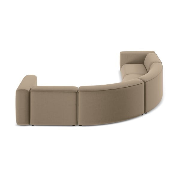 Bēšs samta stūra dīvāns Ekahi – Makamii-image-4