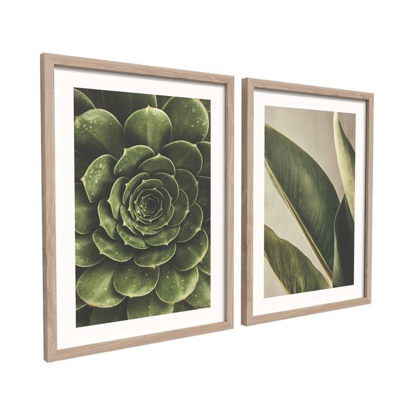 Drukātas gleznas (2 gab.) ar rāmi 30x40 cm Beauty Green – Styler-image-2