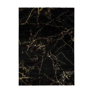 Melns paklājs Universal Gold Marble, 80 x 150 cm