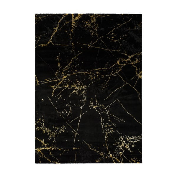 Melns paklājs Universal Gold Marble, 140 x 200 cm