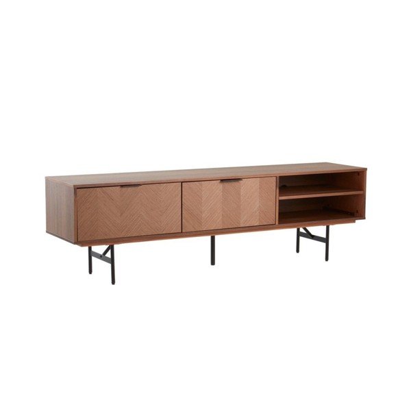Tumša dabīga toņa TV galdiņš ar riekstkoka imitāciju 180x51x40 cm Duvberg – Jotex-image-3