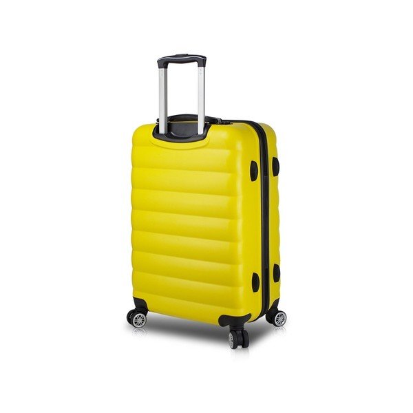 Dzeltens ceļojumu koferis uz riteņiem ar USB pieslēgvietu My Valice COLORS RESSNO Large Suitcase