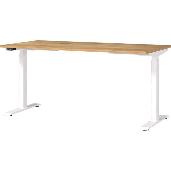 Darba galds ar elektriski regulējamu augstumu un ozolkoka imitācijas galda virsmu 80x160 cm Jet – Germania