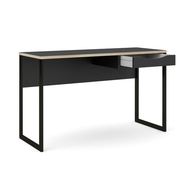 Melns rakstāmgalds Tvilum Function Plus, 130 x 48 cm-image-2