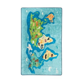 Zils neslīdošs bērnu paklājs Conceptum Hypnose Map, 140 x 190 cm