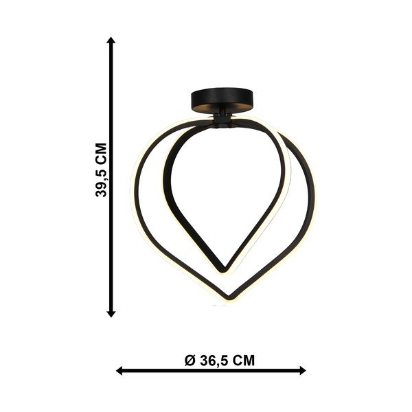 Melna metāla LED griestu lampa Pars – Squid Lighting-image-4