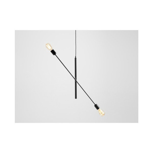 Melns piekaramais apgaismojums 2 spuldzēm Pielāgota forma Twigo-image-4