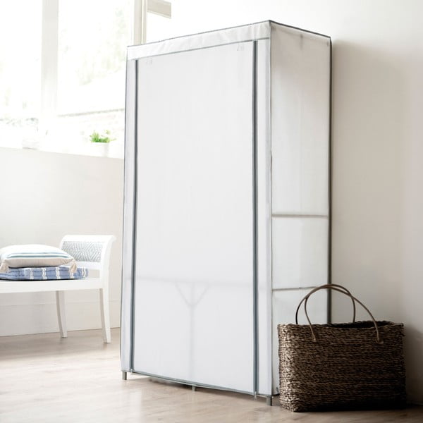 Balts tekstilmateriālu drēbju skapis Compactor Garderobe Organizēts-image-4