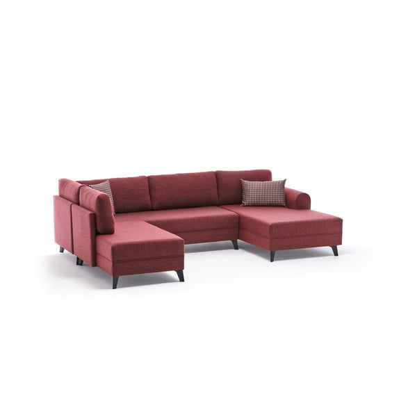 Ķieģeļu sarkans stūra dīvāns (U veida) Belen – Balcab Home