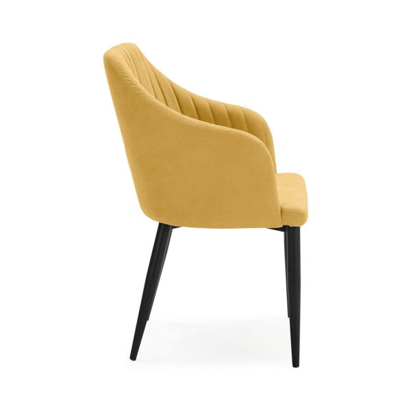 Dzelteni polsterēti ēdamistabas krēsli (2 gab.) Nadi – Marckeric-image-3