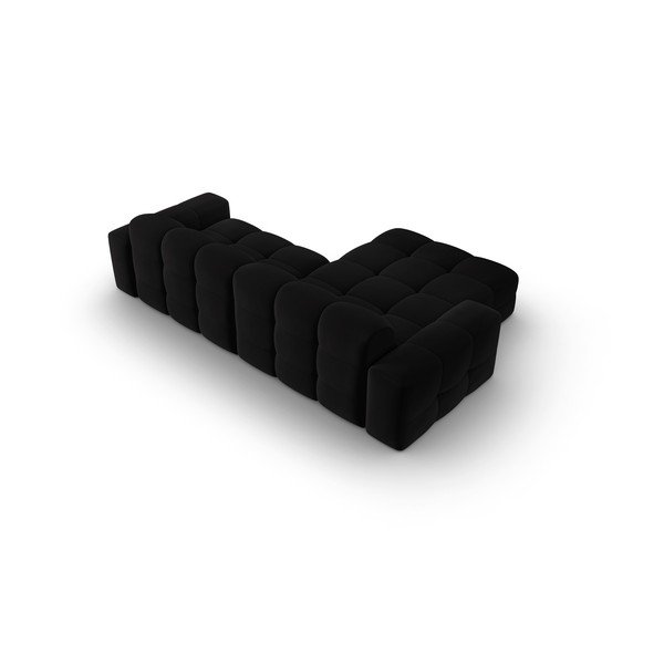 Melns samta stūra dīvāns (kreisais stūris) Kendal – Micadoni Home-image-4