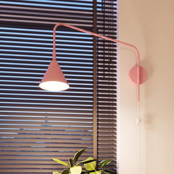 Rozā tērauda sienas lampa ar saliekamu konstrukciju ar vadu Zylo – Sollux-image-1