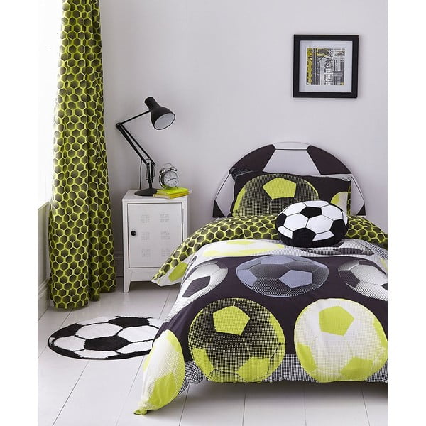 Bērnu dzeltenā un zaļā vienvietīga gultasveļa Catherine Lansfield, 135 x 200 cm