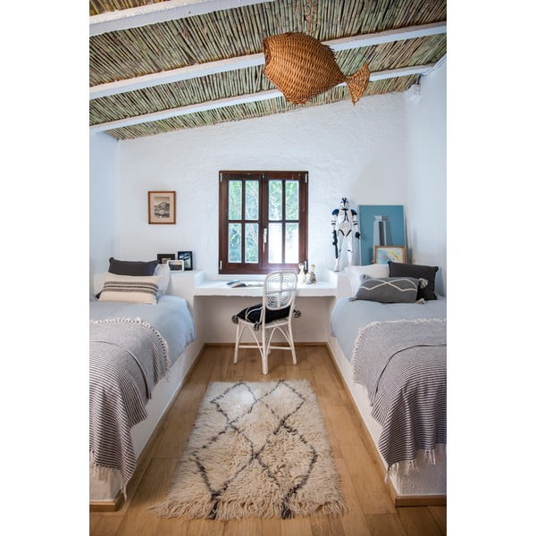 Krēmkrāsas mazgājams/ar rokām darināts vilnas paklājs 80x140 cm Berber Soul – Lorena Canals-image-1