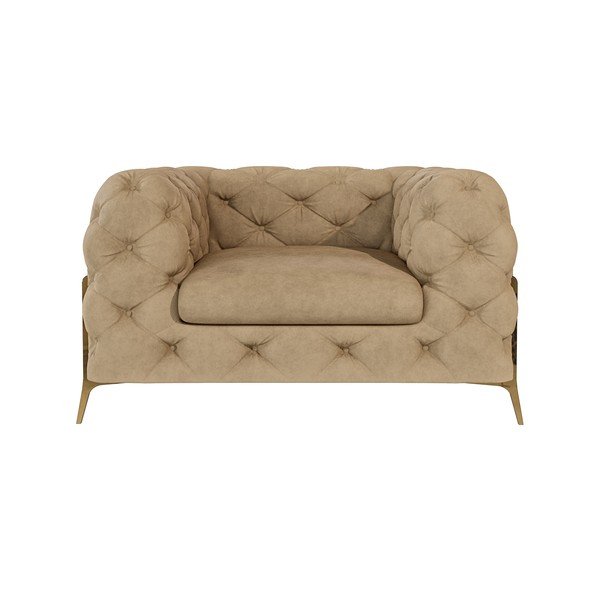 Gaiši brūns samta atpūtas krēsls Chelsea Bis – Ropez-image-1