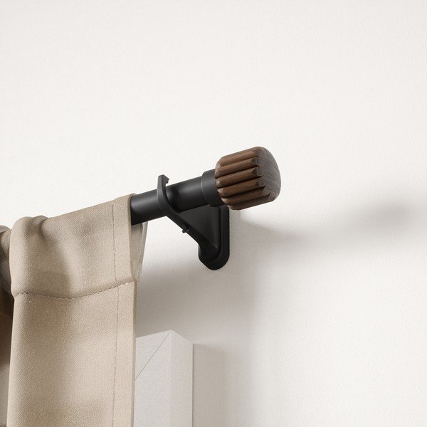 Matēti melna tērauda pagarināma aizkaru stanga 107 - 305 cm Evie – Umbra-image-2