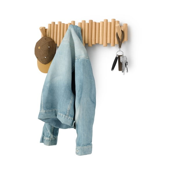 Dabīga toņa priedes masīvkoka sienas pakaramais 61 cm Picket – Umbra-image-2