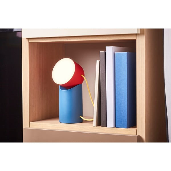 Sarkana/zila LED galda lampa (augstums 14 cm) Orbe – Lexon-image-1