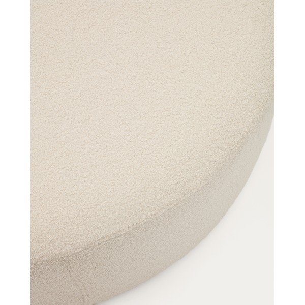 Krēmkrāsas pufs no buklē auduma Kaeli – Kave Home-image-3