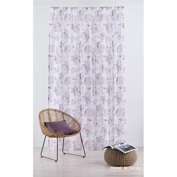Balts/violets dienas aizkars 300x260 cm Elsa – Mendola Fabrics