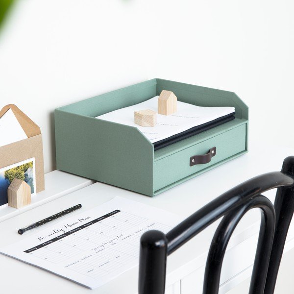 Zaļš kartona organizators atvilktnei/dokumentiem Walter Canvas Paper Laminate – Bigso-image-1