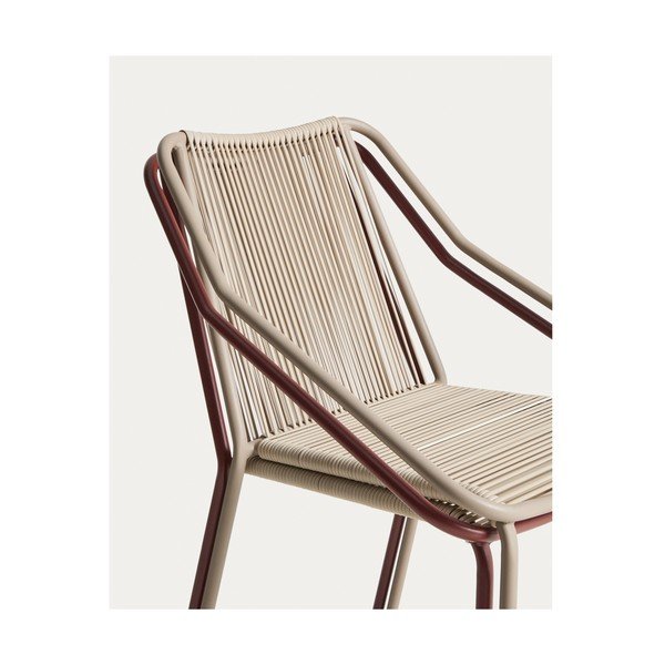 Krēmkrāsas/pelēkbrūns dārza krēsls Zivia – Kave Home-image-3