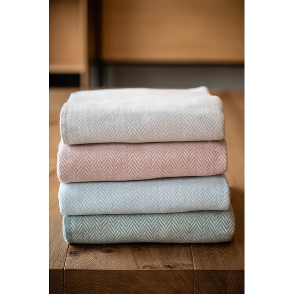 Rozā pleds ar kokvilnu Euromant Skyline, 140 x 180 cm-image-4