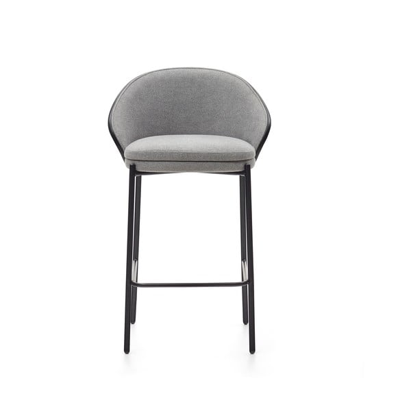 Melns/pelēks bāra krēsls (sēdekļa augstums 65 cm) Eamy – Kave Home-image-2