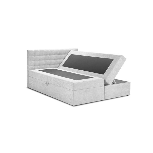 Gaiši pelēka divguļamā gulta Mazzini Beds Jade, 160 x 200 cm-image-2