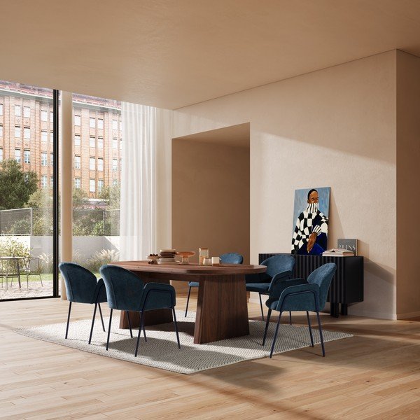 Zili polsterēti ēdamistabas krēsli (2 gab.) Aslin – MOME-image-1