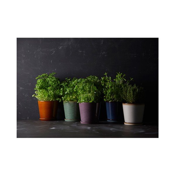 Akmensmasas puķu poda apvalks ø 14 cm Gastro Green/Black – Bitz-image-2