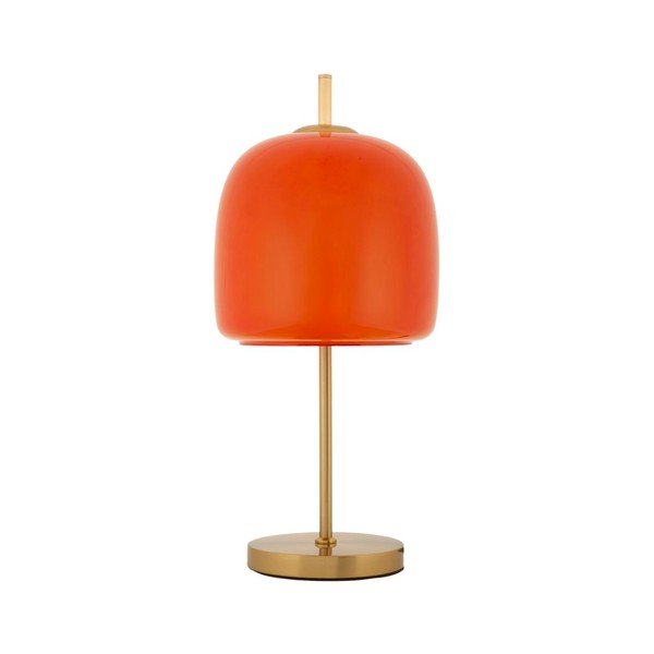 Oranža/zelta krāsas metāla galda lampa ar stikla abažūru (augstums 53 cm) Oldy – Mauro Ferretti