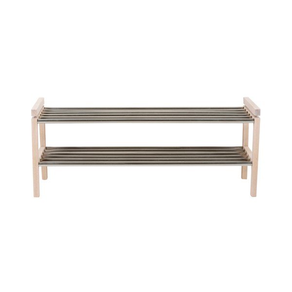 Dabīga toņa ozola masīvkoka apavu plaukts Confetti – Rowico-image-2