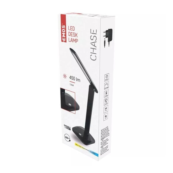 Melna LED galda lampa ar regulējamu spilgtumu (augstums 37 cm) Chase – EMOS-image-1