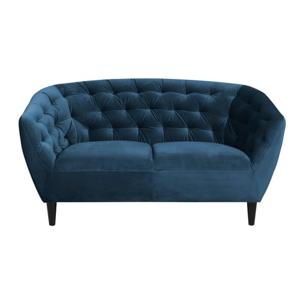 Tumši zils samta divvietīgs dīvāns Actona Ria, 150 cm