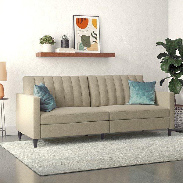 Bēšs salokāms dīvāns 86 cm Celine – Støraa-image-1