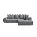 Tumši pelēks salokāms/ar uzglabāšanas vietu stūra dīvāns no šenila auduma (ar labo stūri/L veida) Everest – Bobochic Paris