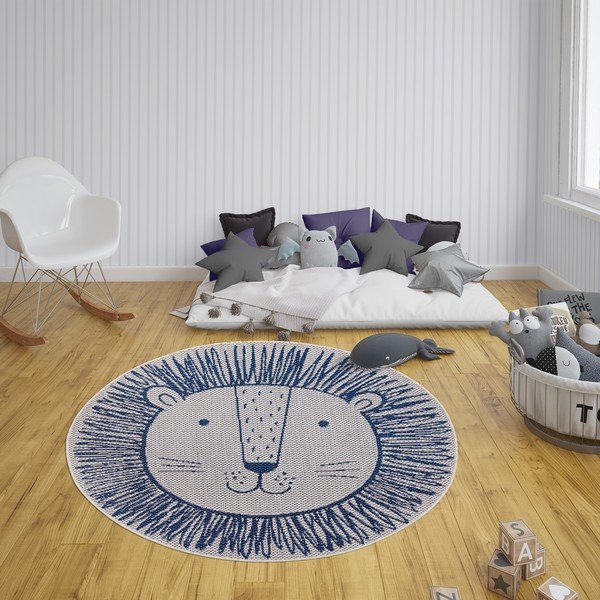Zils paklājs bērniem Ragami Lion, ø 120 cm-image-1